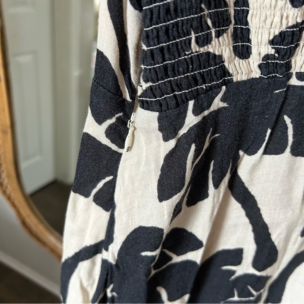 Farm Rio / One-Shoulder Linen Palm Tree Dress - Picture 7 of 8